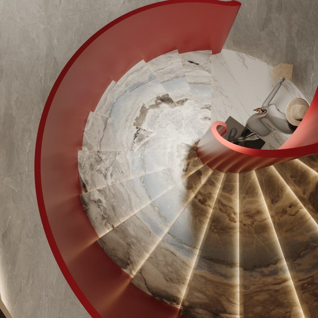 stairs made by Quartz slab